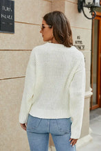 White Knit Wrap Long Sleeve Sweater for Women Sweater Pullovers