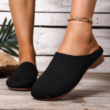 White Knitted Slip-On Mule Loafers for Women
