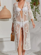 White Lace Beach Cover Up 100 Percent Polyester Swimwear Accessory Swimwear Cover-Ups