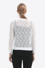 White Lace Bomber Jacket with Regular Sleeve Length for Women