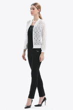 White Lace Bomber Jacket with Regular Sleeve Length for Women Woman Outerwear
