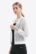 White Lace Bomber Jacket with Regular Sleeve Length for Women