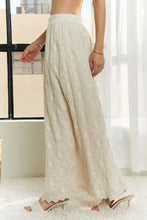White Lace Maxi Skirt with Elastic Waist Applique Woman Skirts