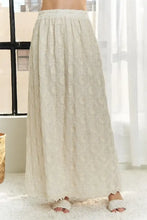 White Lace Maxi Skirt with Elastic Waist Applique Woman Skirts