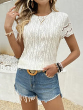 White Lace Knit Top for Women Woman T Shirts