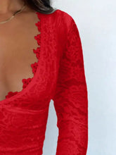 Top corto a maniche lunghe in pizzo bianco per donna Magliette donna