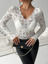 White Lace Long Sleeve Top for Women Woman T Shirts