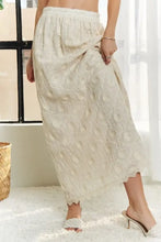 White Lace Maxi Skirt with Elastic Waist Applique Woman Skirts
