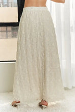 White Lace Maxi Skirt with Elastic Waist Applique Woman Skirts