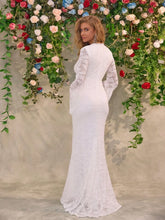 White Lace Mermaid Evening Gown