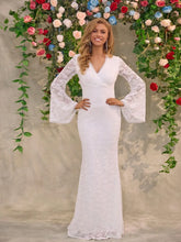 White Lace Mermaid Evening Gown