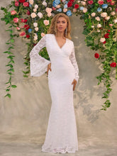 White Lace Mermaid Evening Gown