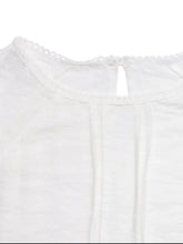 White Lace Round Neck Short Sleeve Blouse for Women Woman T Shirts