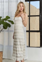 White Lace Scoop Neck Midi Cami Dress Casual Dresses