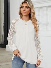 White Lace Sleeve Blouse for Women White