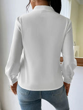 White Long-Sleeve Blouse for Women 100 Percent Polyester