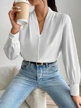 White Long-Sleeve Blouse for Women 100 Percent Polyester