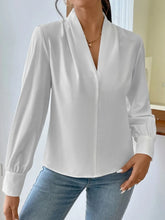 White Long-Sleeve Blouse for Women 100 Percent Polyester