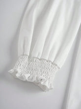 White Long Sleeve Blouse with Ruffled Cuffs