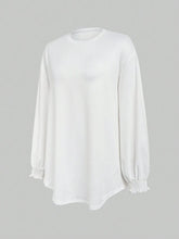 White Long Sleeve Blouse with Ruffled Cuffs