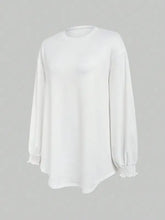 White Long Sleeve Blouse with Ruffled Cuffs Woman T Shirts