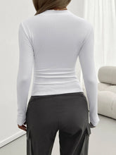 White Long Sleeve Fitted T Shirt for Women