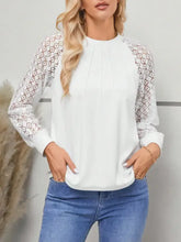 White Long Sleeve Lace Blouse for Women White Woman T Shirts
