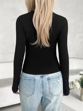 White Long Sleeve Scoop Neck Top for Women