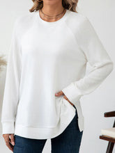 White Long Sleeve Sweatshirt for Women Basic Tunic Top White