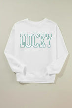 LUCKY Graphic Round Neck Long Sleeve Sweatshirt Woman Sweatshirts