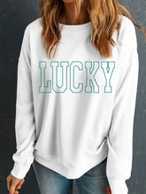 LUCKY Graphic Round Neck Long Sleeve Sweatshirt Woman Sweatshirts