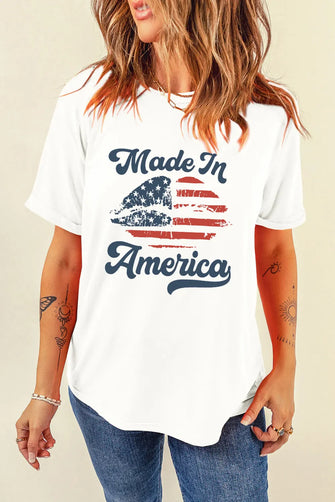 White Made In America Graphic T Shirt for Women White