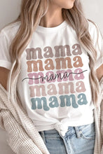 White Mama Rolled Sleeve T Shirt for Women