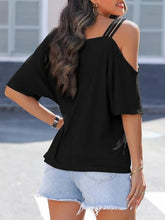 White Off Shoulder Top for Women in Stretch Cotton Blend