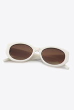 White Oval Sunglasses with Brown Gradient Lenses Beige One Size
