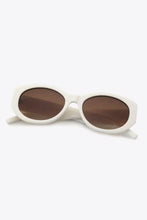 White Oval Sunglasses with Brown Gradient Lenses Beige One Size Sunglasses