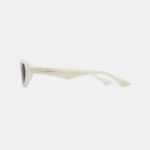 White Oval Sunglasses with Brown Polycarbonate Lenses