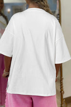 White Oversized Star Design Cotton T-Shirt for Women