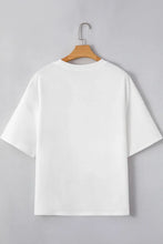 White Oversized Star Design Cotton T-Shirt for Women