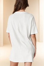 White Oversized T-Shirt Dress for Women in Cotton Blend