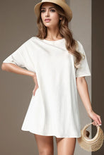 White Oversized T-Shirt Dress for Women in Cotton Blend