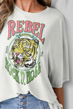 White Oversized Tiger Graphic T Shirt for Women