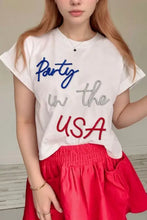 White Party in the USA Cotton T Shirt for Women White Woman T Shirts