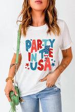 White Party in the USA Graphic T Shirt for Women White