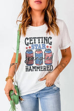 White Patriotic Graphic T Shirt for Women White