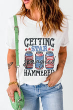 White Patriotic Graphic T Shirt for Women