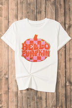 White Pumpkin Graphic Rolled Sleeve T Shirt for Women