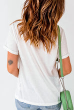 White Pumpkin Graphic Rolled Sleeve T Shirt for Women