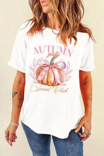 White Pumpkin Graphic T-Shirt for Women White
