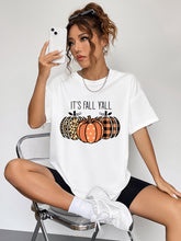 White Pumpkin Graphic T Shirt for Women Oversized Short Sleeve Woman T Shirts